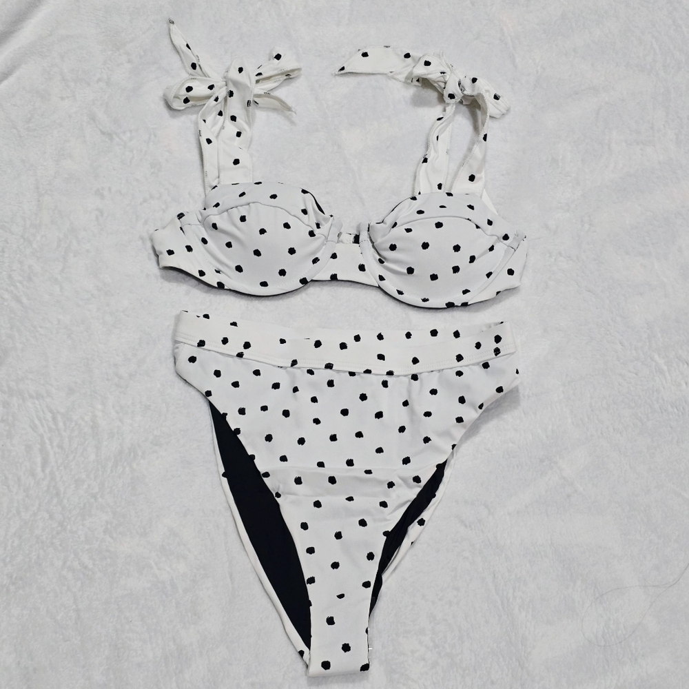 Dippin’ Daisy’s ✦ Dotted Ultra Polka Dot Bikini Set ✦ Malibu Top Retro NWT S